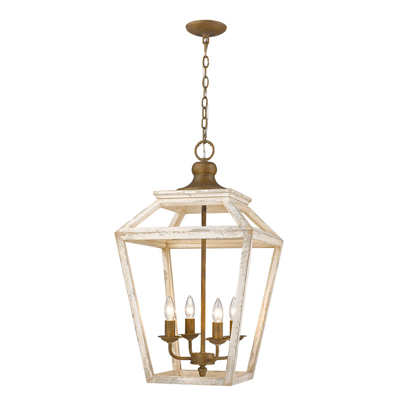 Bloomsbury Market Baugher 4 Light Lantern Geometric Chandelier with